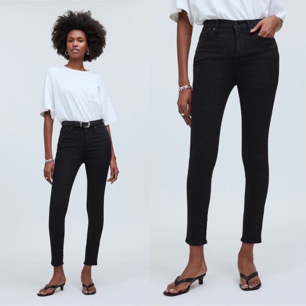 Madewell 10" High-Rise Skinny Jeans in Black Frost